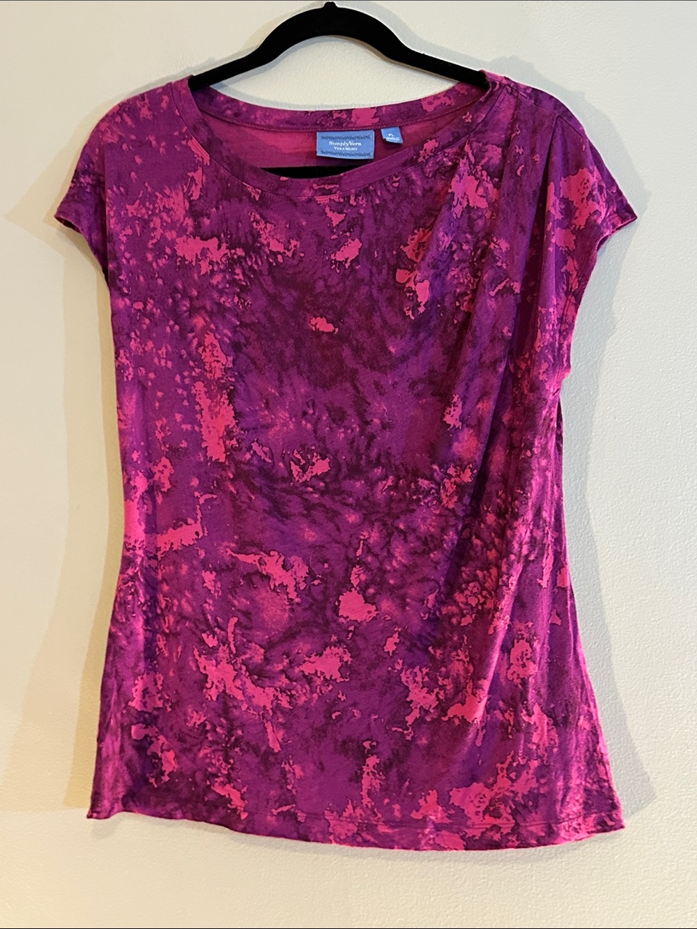EUC Simply Vera Vera Wang Purple Tie-Dye Top size petite large